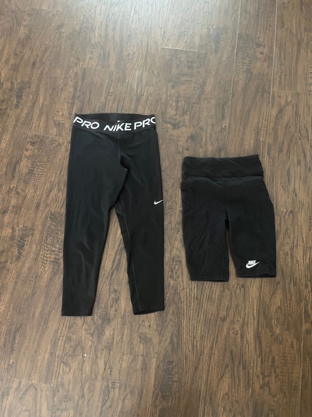 Nike Black Kids Performance Leggings and Bike Shorts Set